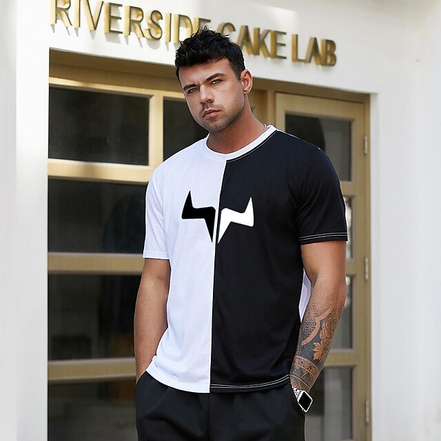 Men's T shirt Hot Stamping Color Block Graphic Prints Crew Neck Street Casual Print Short Sleeve Tops Basic Fashion Designer Big and Tall White Yellow
Men's T shirt Hot Stamping Color Block Graphic Prints Crew Neck Street Casual Print Short Sleeve Tops Basic Fashion Designer Big and Tall White Yellow