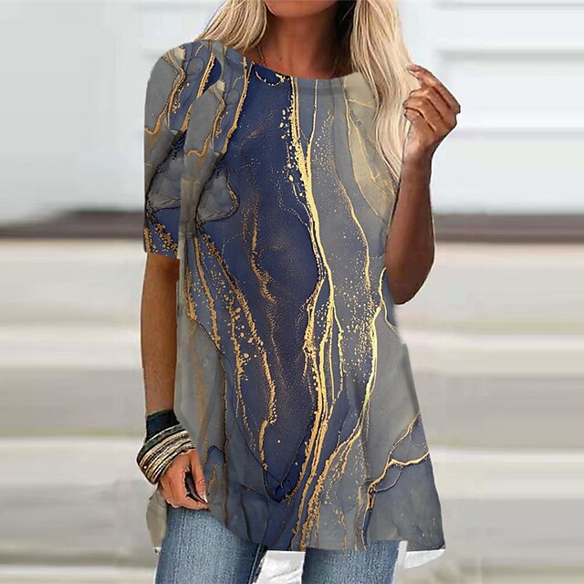 Women's A Line Dress Short Mini Dress Blue Half Sleeve Color Gradient Print Spring Summer Round Neck Stylish Casual Modern 2022 S M L XL XXL 3XL
Women's A Line Dress Short Mini Dress Blue Half Sleeve Color Gradient Print Spring Summer Round Neck Stylish Casual Modern 2022 S M L XL XXL 3XL