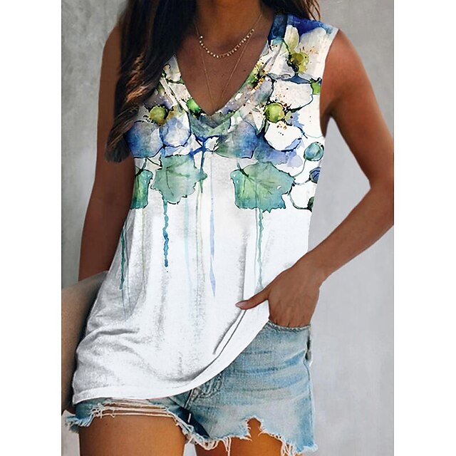 Women's Floral Theme Tank Top Vest Floral Print V Neck Casual Streetwear Tops White / 3D Print
Women's Floral Theme Tank Top Vest Floral Print V Neck Casual Streetwear Tops White / 3D Print