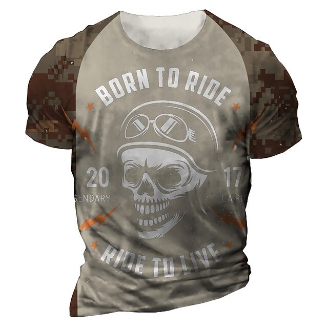 Men's T shirt 3D Print Graphic Skull Crew Neck Casual Daily Print Short Sleeve Tops Fashion Vintage Designer Big and Tall Khaki
Men's T shirt 3D Print Graphic Skull Crew Neck Casual Daily Print Short Sleeve Tops Fashion Vintage Designer Big and Tall Khaki