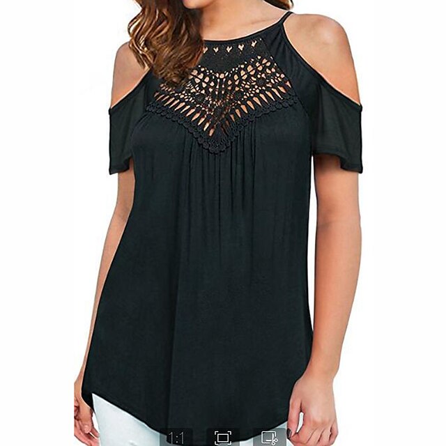 Women's T shirt Plain Cut Out Cold Shoulder Round Neck Basic Tops White Black Gray
Women's T shirt Plain Cut Out Cold Shoulder Round Neck Basic Tops White Black Gray