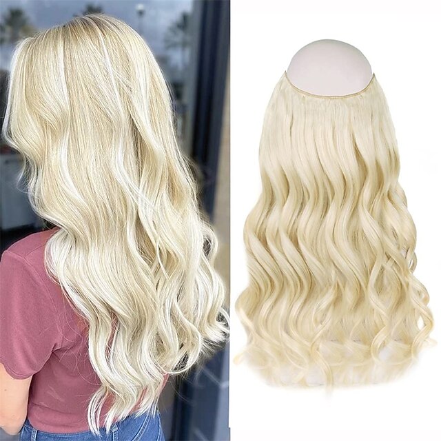 Halo Hair Extensions Real Human Hair Blonde Remy Hairpiece Miracle Wire