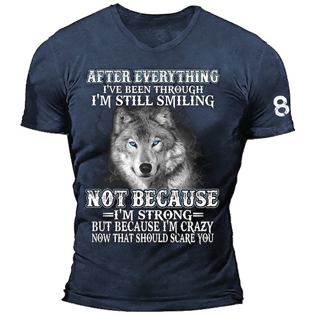 Herren Unisex T Shirt Lustige T Shirts Slogan T Shirts Wolf Grafik