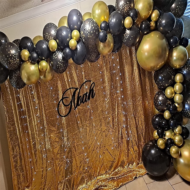 Pcs Diy Gold And Black Garland Balloons Kits With Inch