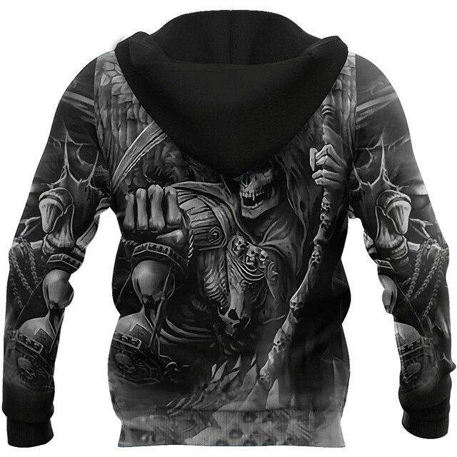 Hombre Sudadera Con Capucha Gris Oscuro Cr Neos Estampados Con Capucha