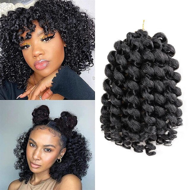 8 Inch 5 Pcs Wand Curl Crochet Hair Jamaican Bounce Crochet Hair Short