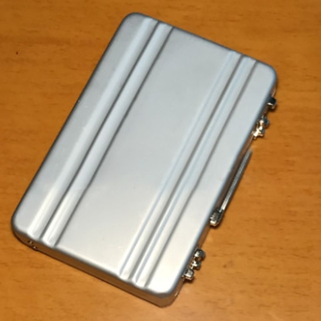 Lock Box Modeling Suitcase Aluminum Metal Business Card Holder Card