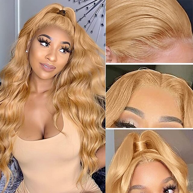 Honey Blonde Body Wave Lace Front Wig X X T Part Hd Transparent