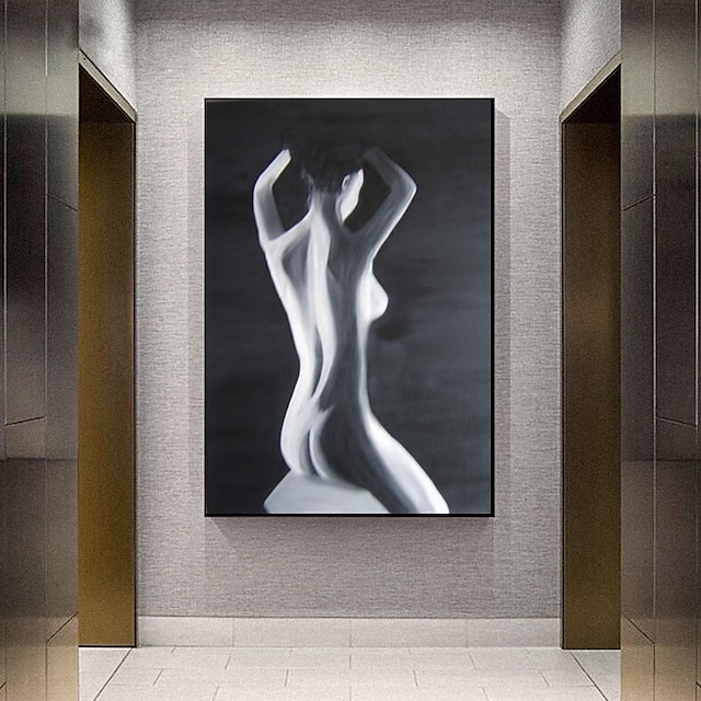 Handpainted Large Sexy Naked Back Wall Art Sexy Girl Woman Modern