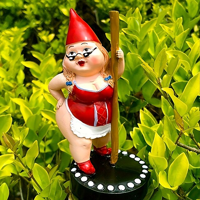 Dancing Gnome Statue Resin Garden Gnome Statues Funny Outdoor Gnome