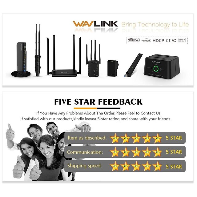 Wavlink Latest Technology Mbps High Power X Dbi Antennas Dual Band