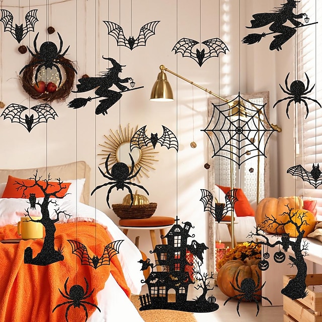 Halloween hängende Krähe Vogelkäfig Hexe Spinne Ornament Urlaub