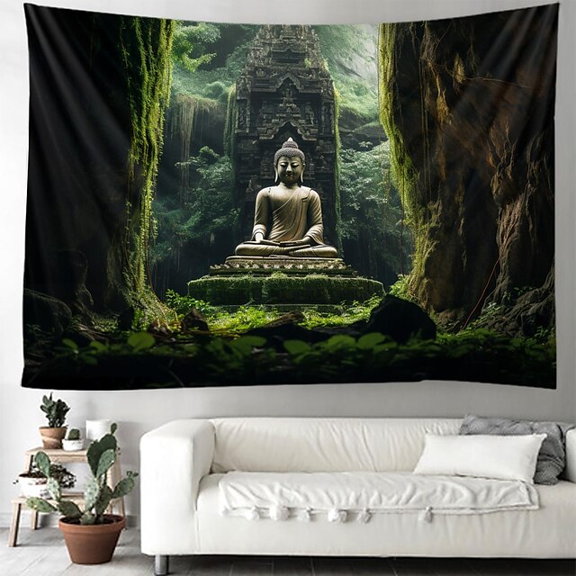 Buddha Landscape Boho Hanging Tapestry Wall Art Large Tapestry Mural