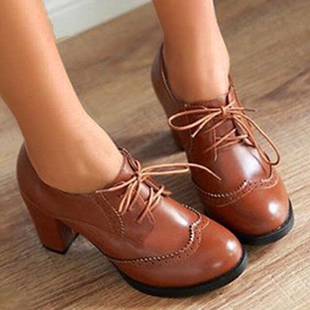 Women S Heels Pumps Oxfords Brogue Vintage Shoes Party Outdoor Daily