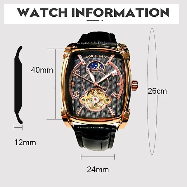 Aokulasic Top Brand Men Watch Automatic Mechanical Mens Watches