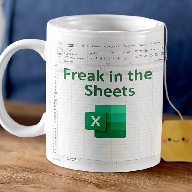 Freak In The Sheets Excel Coffee Mug Funny Spreadsheet Excel Mug Great