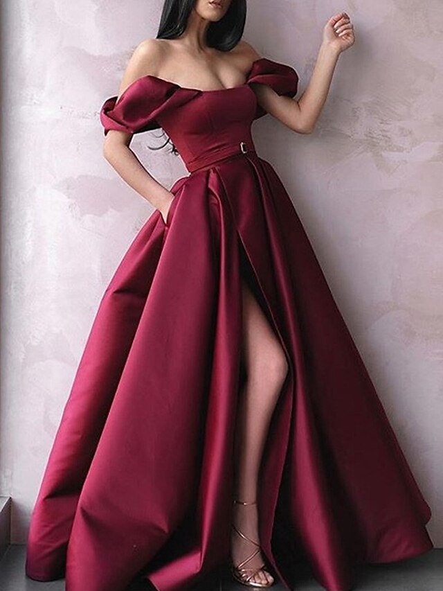 Длинное Красное Атласное Платье