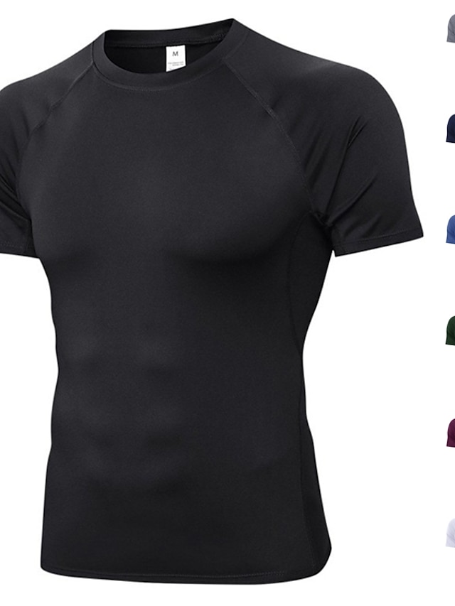 YUERLIAN Men S Short Sleeve Compression Shirt Running Shirt Tee Tshirt