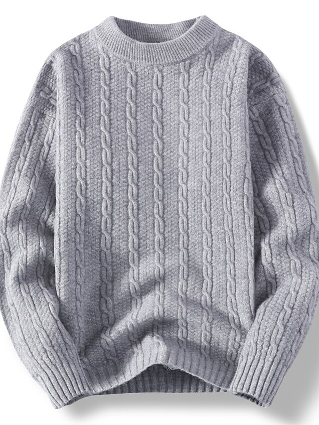 Herren Pullover Strickpullover Gerippt Gedrehtes Stricken Standard