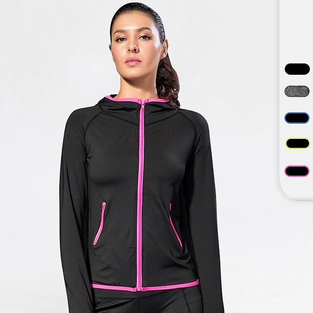 Women Sport Gym Yoga Running Fitness Hoodie Long Sleeve Quick Dry Tops Blouse