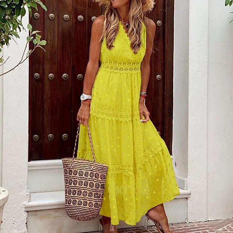 Women's Swing Dress Maxi long Dress 