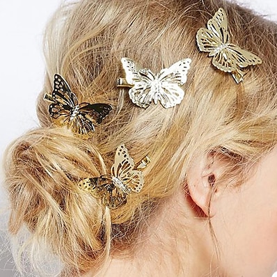 cheap Accessories-Women&#039;s Hairpins For Daily Flower Alloy Golden