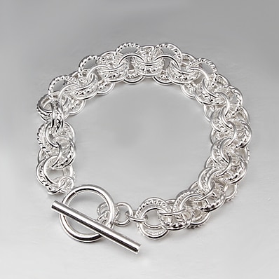 voordelige ACCESSORIES-2015 heet de verkoop van producten 925 zilveren schakels armband 925 sterling zilveren armbanden vrouwen