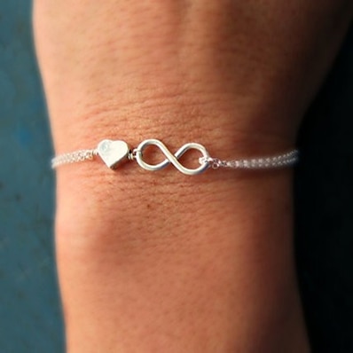cheap Accessories-Women&#039;s Chain Bracelet Charm Bracelet Twisted Heart Love Infinity Dainty Ladies Simple Unique Design Basic Alloy Bracelet Jewelry Silver / Gold For Party Gift Casual Daily