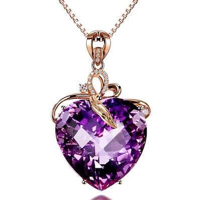 povoljno Ženski nakit-1kom Ogrlice s privjeskom For Ametist Žene godišnjica Večer zabave Dar Klasičan Kamen Imitacija dijamanta Srce