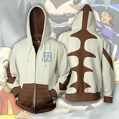 cheap Everyday Cosplay Anime Hoodies &amp; T-Shirts-Inspired by Avatar: The Last Airbender Appa Cosplay Costume Hoodie Terylene 3D Printing Hoodie For Women&#039;s / Men&#039;s