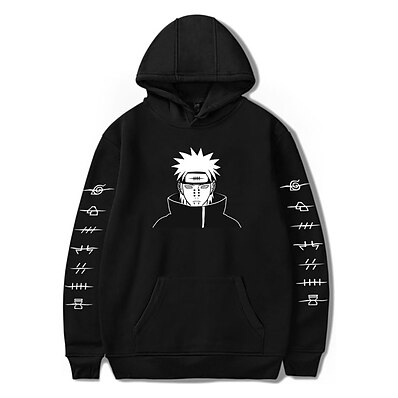 cheap Everyday Cosplay Anime Hoodies &amp; T-Shirts-Inspired by Naruto Cosplay Hoodie Anime Akatsuki Pain Print Polyester / Cotton Blend Hoodie Printing Harajuku Graphic For Men&#039;s / Women&#039;s