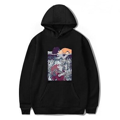 cheap Everyday Cosplay Anime Hoodies &amp; T-Shirts-ponyo on the cliff printed unisex pullover casual hoodie for men and women sweatshirt a black xl