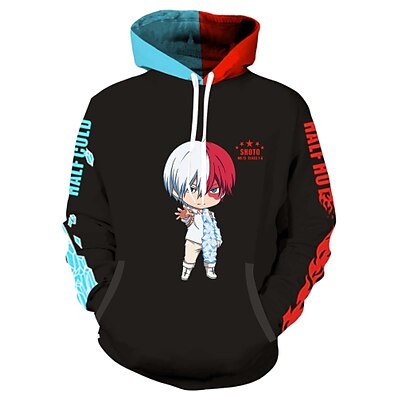 cheap Everyday Cosplay Anime Hoodies &amp; T-Shirts-Inspired by My Hero Academy Battle For All / Boku no Hero Academia Anime Cartoon 100% Polyester Harajuku Graphic Kawaii For / Plus Size