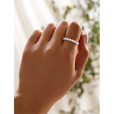 preiswerte Damenschmuck-Bandring Silber Diamantimitate Aleación Einfach Modisch 1 Stück Einheitsgröße / Damen / Ring