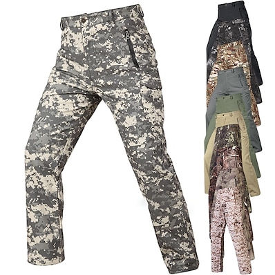 cheap Hunting &amp; Nature-Men&#039;s Camouflage Hunting Pants Fall Winter Spring Thermal Warm Waterproof Ripstop Wearproof Camo / Camouflage for Camping / Hiking Hunting Combat Light Yellow Desert Camouflage Green Ruins S M L XL