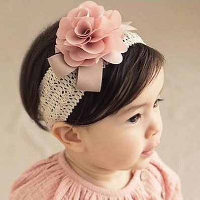 cheap Kids&#039; Accessories-Kids Baby Girls&#039; Active Sweet Birthday Party Festival Floral Solid Colored Floral Style Nylon Hair Accessories Blushing Pink Gray One-Size