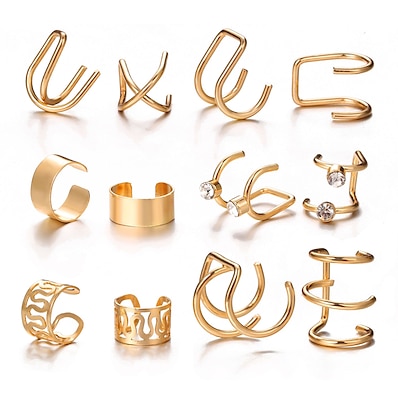 cheap Earrings-Earring Set Earrings Hanging Earrings Geometrical Stylish Punk European Trendy Imitation Diamond Earrings Jewelry Black / Gold / Silver For Street Prom Date Birthday Festival