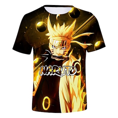povoljno Cosplay za svaki dan-Inspirirana Naruto Naruto Uzumaki Cosplay kostim T-majica 100% poliester 3D Ispis Harajuku Grafički T-majica Za Muškarci / Žene