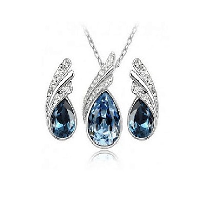 levne Příslušenství-křišťálové šperky velkoobchodní yiwu malé šperky horké prodejní křišťálový náhrdelník náušnice set-plovoucí