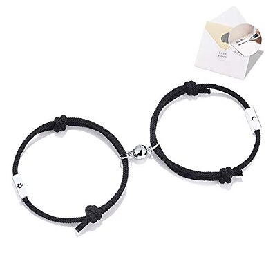 cheap Accessories-2pcs sun and moon couples magnetic bracelets vows of eternal love jewellery bracelet for girls boys friends boyfriend girlfriend birthday gifts
