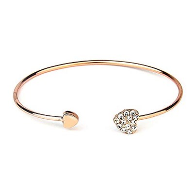 tanie Biżuteria damska-Oneon bransoletka z różowego złota dla kobiet bransoletka mankietowa bransoletka regulowana bransoletka z otwartego drutu dla pań dziewcząt