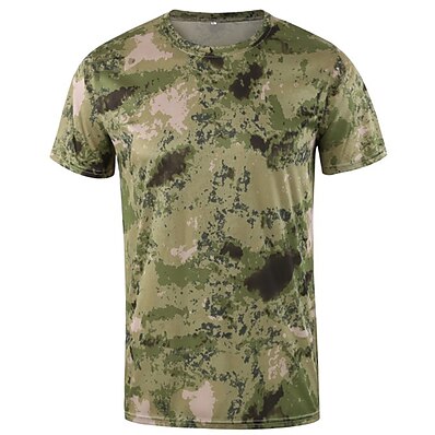 cheap Hunting &amp; Nature-Men&#039;s Sweatshirt Hiking Tee shirt Hunting T-shirt Tee shirt Camo Short Sleeve Outdoor Spring Summer Quick Dry Breathable Soft Sweat wicking Top Nylon Cotton Camping / Hiking Hunting Fishing Casual