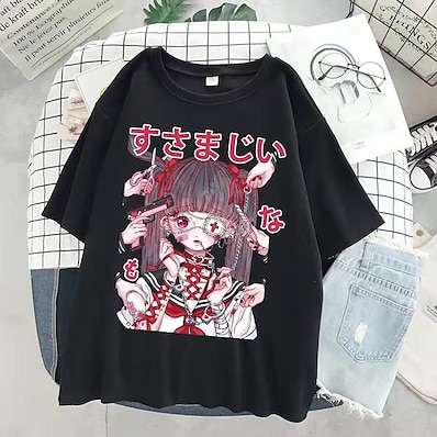 cheap Everyday Cosplay Anime Hoodies &amp; T-Shirts-Inspired by Grunge Cosplay Cosplay Costume T-shirt 100% Polyester Print T-shirt For Women&#039;s / Men&#039;s