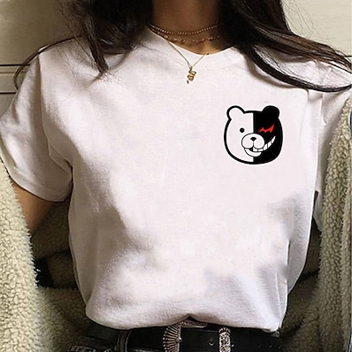 cheap Everyday Cosplay Anime Hoodies &amp; T-Shirts-Inspired by Danganronpa V3 Cosplay Anime Cartoon Polyester / Cotton Blend Print Harajuku Graphic Kawaii T-shirt For Women&#039;s / Men&#039;s