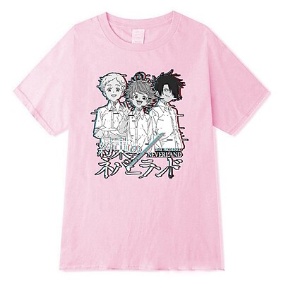 cheap Everyday Cosplay Anime Hoodies &amp; T-Shirts-Inspired by The Promised Neverland Anime Cartoon Cosplay Print Polyester / Cotton Blend T shirt Harajuku Graphic Kawaii For Men&#039;s / Women&#039;s