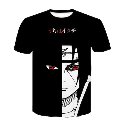 cheap Everyday Cosplay Anime Hoodies &amp; T-Shirts-Inspired by Naruto Hatake Kakashi Polyester / Cotton Blend Anime Cartoon 3D Harajuku Graphic 3D T-shirt For Men&#039;s / Women&#039;s