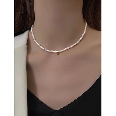 levne Dámské šperky-perlový náhrdelník klasický naděje elegantní rustikální klasický moderní imitace perleťově bílý 45 cm náhrdelník šperky 1ks na párty večerní ulice maškarní narozeninová párty pláž