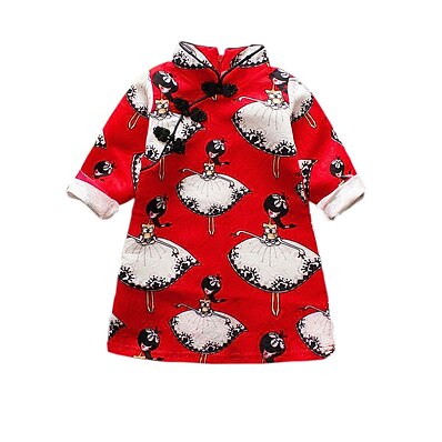 cheap Girls&#039; Clothing-Girls&#039; Dresses Children Chinese New Year Gift Kids Girl Party Clothes Costume Baby Girls
