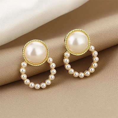 cheap Women&#039;s Jewelry-1 Pair Drop Earrings Earrings Women&#039;s Halloween Formal Beach Classic Pearl Alloy Birthday