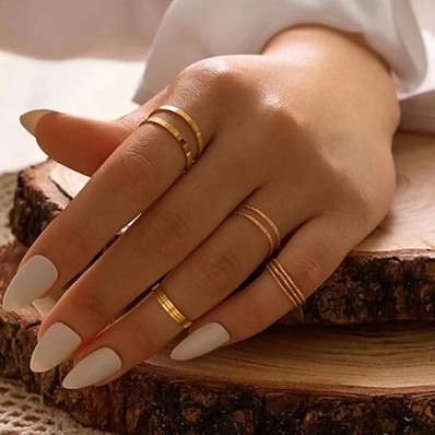 Χαμηλού Κόστους Γυναικεία Κοσμήματα-Δαχτυλίδι Κλασσικό Χρυσό Κράμα Χαρά Απλός Κομψό Μοντέρνα 1set Ένα Μέγεθος / Γυναικεία